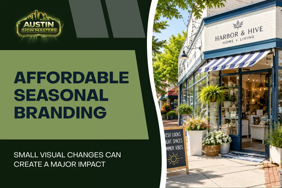 Affordable seasonal storefront signage refresh for local business