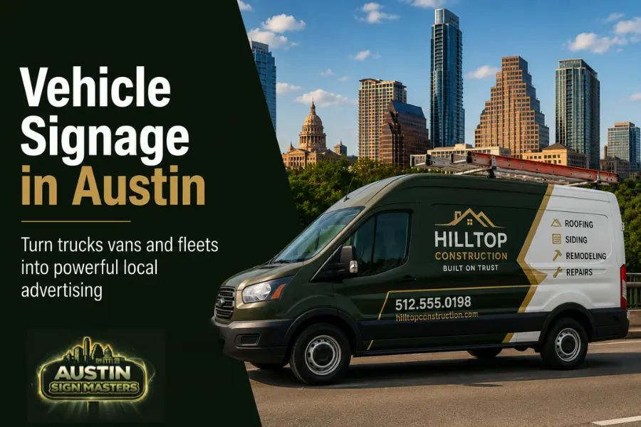 Vehicle signage in Austin helping contractors fleets and local businesses grow visibility