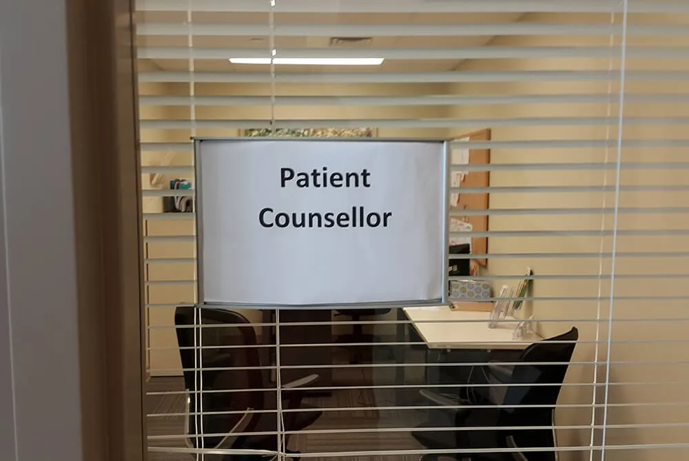 Interior office door identification sign, part of a complete office signage Austin system for professional suites