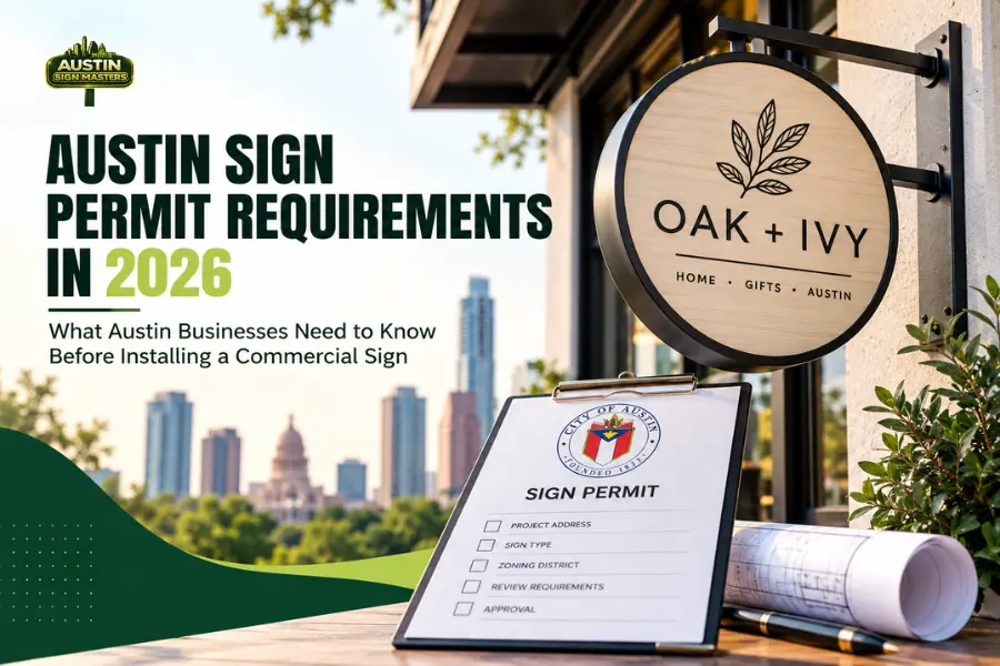 Austin sign permit requirements for commercial businesses in Texas